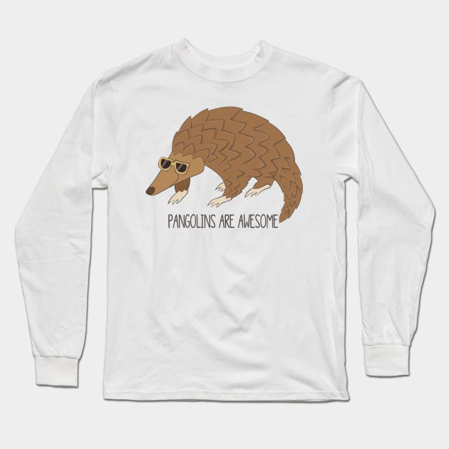 Pangolins Are Awesome Long Sleeve T-Shirt by Dreamy Panda Designs